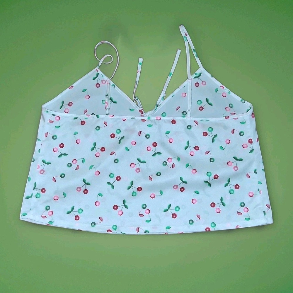 Colsie Womens Cami & Shorts Pajama Set Sleepwear Satin Cherry Print Size M - Picture 5 of 16